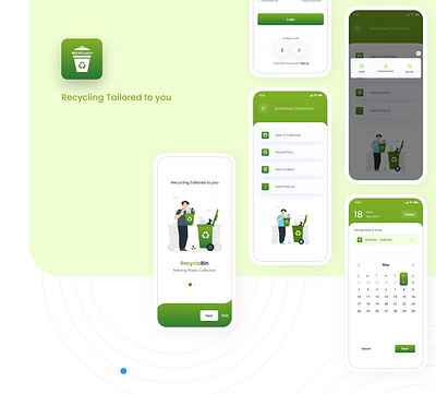 RecyclaBin App app app design branding design illustration logo mobile ui ui ui ux graphic design ux