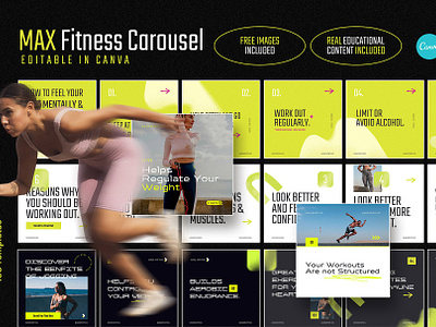 MAX Fitness Insta Carousel for CANVA