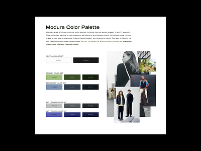 Modura (Color Palette) color color combination color palette fashion app fashion brand style tile stylescape ui