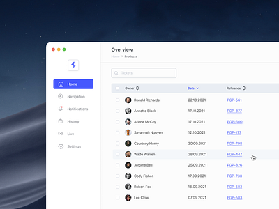 Table UI clean dashboard interface table ui uiux ux web app