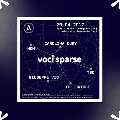 VOCI SPARSE VOL.1 _ 29.04.2017 blue branding calm concert dark design event flyer header illustration layout live map maps music night poster simple white