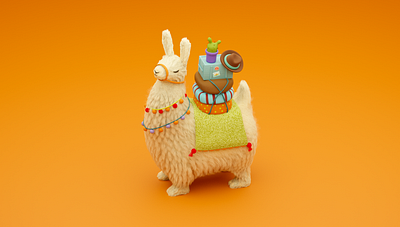 Llama 3d 3d art 3d illustration 3ddesign 3dillustration blender character characterdesign cute illustration llama toy