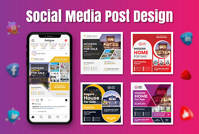 Real Estate Social Media Post Design 2022 trend advertising banner ads banner design colorful corporate banner creative banner facebook banner facebook post fcaebook ad google ad banner instagram banner instagram post instagram stories modern banner muhammadnuruzzaman real estate social media banner social media post web banner design