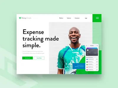 Money Simple Homepage Design design ui ux