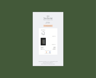Daily #UI 17 | Email Receipt design e commerce email receipt sale ui web