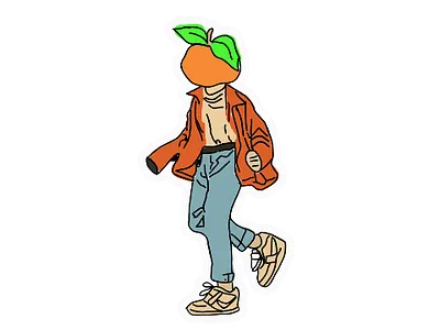 Pumpkin-Human Figure Sticker graphic design halloween illustration logo sticker vector