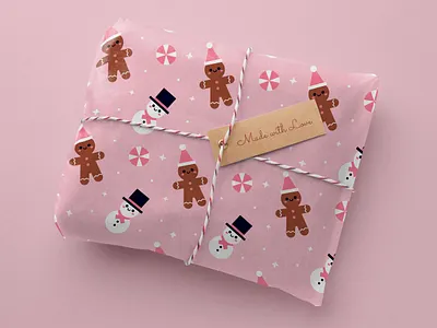 Holiday Gift Wrap christmas cute holiday illustration vector