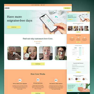 Cove Landing Page branding design landing page logo ui web design