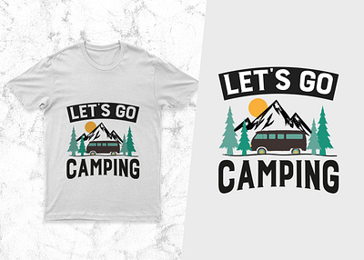 Let's Go Camping T-Shirt Design for POD Business branding design designer illustration logo logo design logodesign merch design pod shirt t shirt ui ux vector