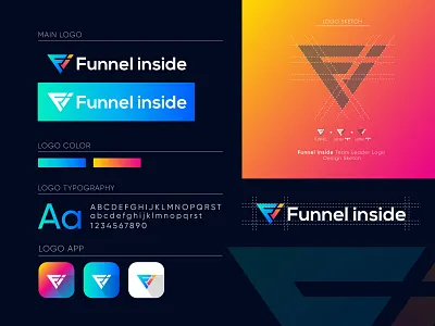 Funnel Inside Logo Design Project brand identity branding funnel identity design letter letter mark logo logo logo branding logo design logotype modern text word mark logo