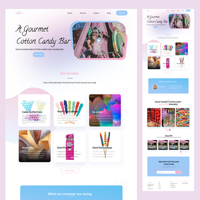 Cotton candy website landing page candy candy design cotter design landing page landing page design ui ui design uiux userinterface ux ux design website website deisgn website ui