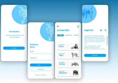 Animal Wiki Mobile UI animal mobile app animal wiki ui ui