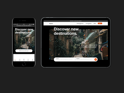 Wayfarer (Landing Page) app design e commerce home page home screen landing page mobile travel travel agency ui