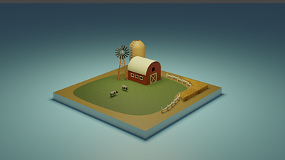 Farm 3d 3d art 3d design 3d render art design blender 3d design graphic design illustration minimal