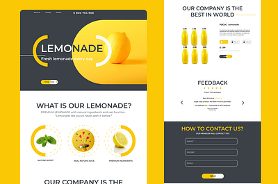 LANDING PAGE LEMONADE DESIGNE STYLE MINIMORPHISM app branding design icon illustration logo typography