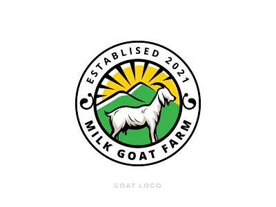 Goat Logo abuza animal badge cow creative design emblem farm goat horse idea inspiration livestock logo milk pig shape sheep stock