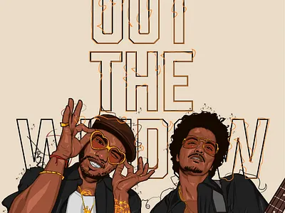 An Evening with Silk Sonic andersinpaak brunomars digital art illustration rapper