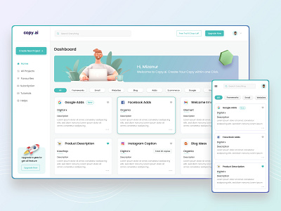 Copy.AI - SaaS Dashboard Design creative dashboard creative design dashboard dashboard design design modern dashboard saas dashboard trendy dashboard trendy design ui ux design uidesign webdesign