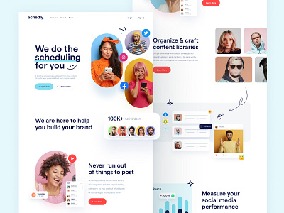 Schedly Landing Page Concept concept daily ui landing page modern scheduling social media ui user interface web design