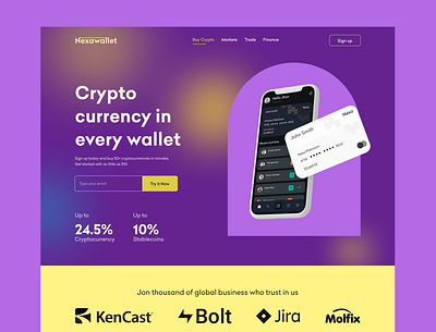 NexaWallet - Cryptocurrency Web Concept! bitcoin bitcoin wallet blockchain crypto crypto wallet crypto web cryptocurrency cryptocurrencywebsite design exchange finance fintech header invest investment app landing page modern trading uiux web