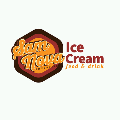 Cullinary logo ice cream, food & drink counter design illustration logo typography