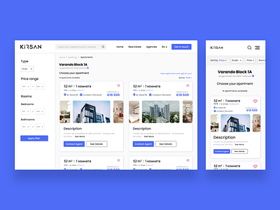 Apartment Listing (Web/App UI UX) interaction design typography ui ui ux ui ux design web design web ui web ui ux