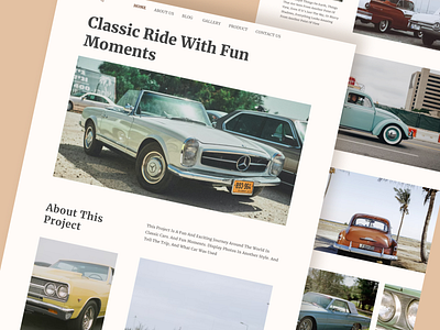 Classic Ride - Landing Page 80s 90s automotive brown car classic design design interface figma figmadesign interface landingpage retro trend2021 ui uiux vintage website