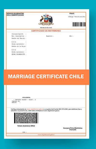 Marriage Certificate Chile marriage certificate marriage certificate chile