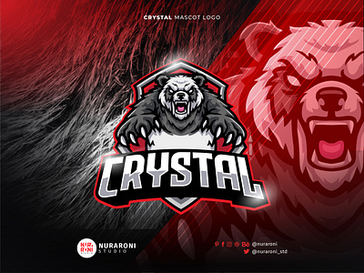 Crystal - Panda Mascot Logo animation branding cartoon character design esport esport logo esports logo gaming gaming logo illustration logo logo design mascot mascot logo panda panda mascot streamers ui vector