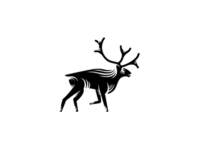 Caribou Deer animal animal logo arctic caribou cold deer design identity illustration logo north america reindeer santa snow tundra winter woodland