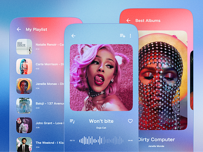 Music Player 2d clean concept creative design elena sinianskaya gotoinc interface mobile mobile app modern music music app music player olena synianska player ui uiux web webdesign