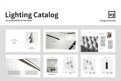 C E N T R E — Lighting Catalog Template brand branding brochure catalog catalogue clean design indesign lamp layout lighting lights lookbook magazine magazine template modern simple simplicity template templates