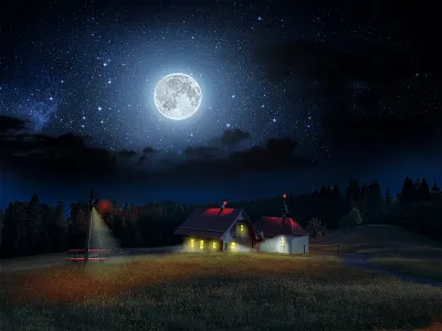 Day to Night Photo Manipulation daytonight editing illustration matte painting photoshop