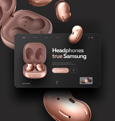 Galaxy Buds Website Concept (@yudaev.school) branding clean design concept design galaxy headphones headphonesdesign landing landing page samsung ui web webdesign websitedesign