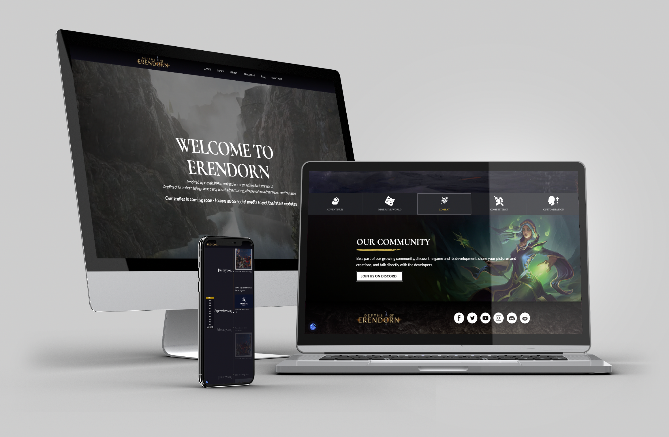 Example of Depths of Erendorn marketing website