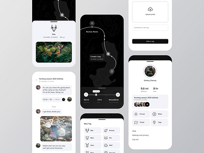 Hunter Map | Mobile App animation app black case ss design hunter location map minimal mobile navigation simbirsoft simbirsoft design ss design ui ux