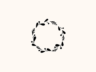 Foraged Wreath blackandwhite branding brushpen christmas design forage foraging hygge illustration lineart lingonberry minimalillustration mistletoe monochrome pine procreate retrosupply spruce winterholidays wreath