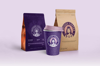 Monses Coffee brand cafe coffee dame drink girl lady logo monses princess woman