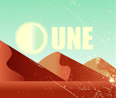 Dune art branding design dune dunes illustration illustrator logo movie postcard poster texture vector vintage wall art