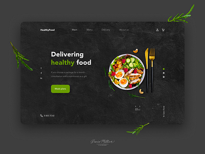 HealthyFood Web design adobe photoshop fi figma land main page ui uiux we web webdesign