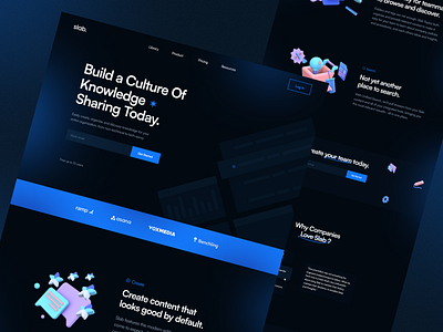 Slab ✶ Landing Page branding design graphic design illustration illustrator logo mobile ui ux vector