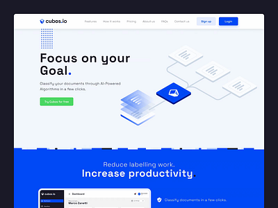 Cubos - Landing page ai animation branding design illustration landing page lottie minimalist nlp ui ux