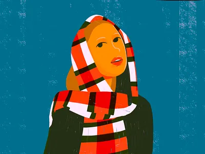 Winter girl character design flat illustration people scarf vibe winter