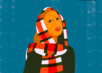 Winter girl character design flat illustration people scarf vibe winter