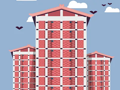 Building Flat Illustration artwork buildings design digitalart flat illustration minimal minimalist ui