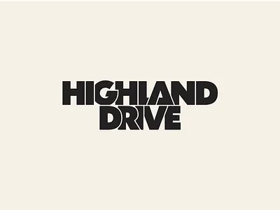 Highland Drive band brand design lockup logo logotype music retro typography vintage
