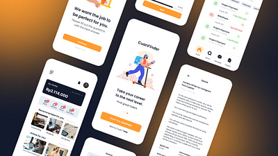 CuanFinder Mobile App - Exploration Design @daryramadhan blue career design exploration final project freelance ideas minimalism mobile apps ui design uiux web design yellow
