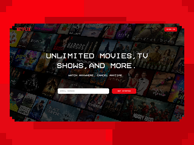 Netflix Pixel Concept concept inteface netflix pixel ui ux uxui web design