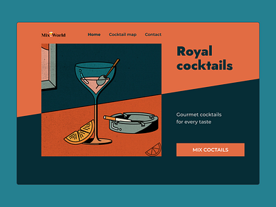 DESIGN IN MINIMORPHISM STYLE FOR COCKTAILS WEBSITE design typography ui ux