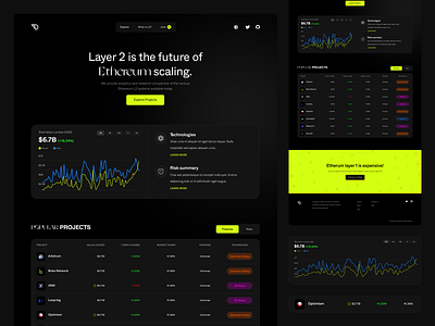 L2 Systems bitcoin black crypto cryptocurrencies dark defi design ethereum finance landing neon page product design ui ux web website